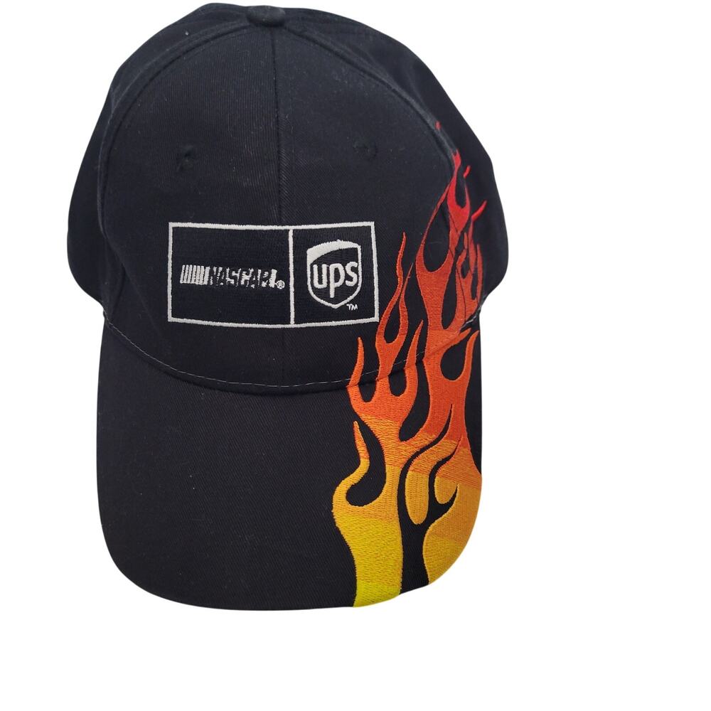 Nascar UPS Racing Hat With Embroidered Flames and Adjustable Band 8926-1Clo4
